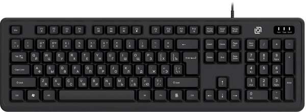 Клавиатура Оклик K175 черный USB Multimedia кабель 1.8м