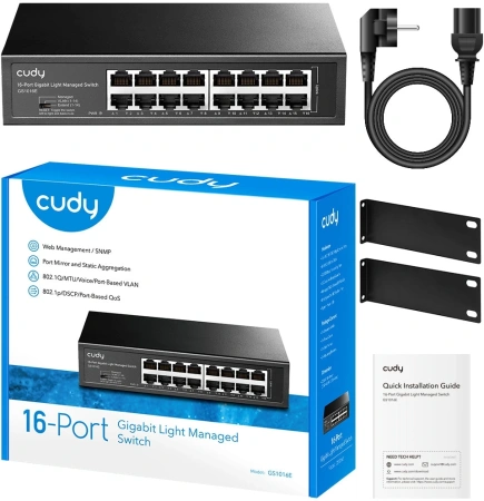 Коммутатор Cudy GS1016E (L2) 16x1Гбит/с настраиваемый