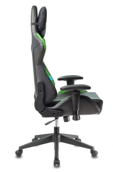 Кресло игровое Zombie VIKING 5 AERO черный/салатовый экокожа с подголов. крестов. пластик