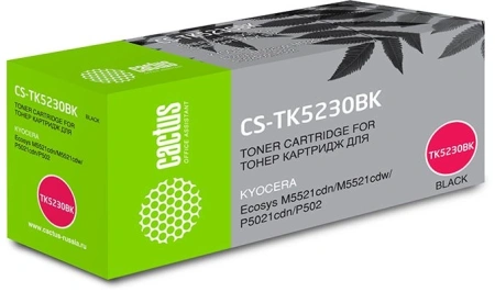 Картридж лазерный Cactus CS-TK5230BK TK-5230BK черный (2600стр.) для Kyocera Ecosys M5521cdn/M5521cdw/P5021cdn/P5021cdw