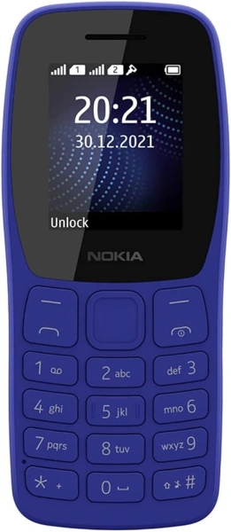 Мобильный телефон Nokia 105 DS TA-1416 синий моноблок 2Sim 1.77" 120x160 Series 30+ GSM900/1800 Protect FM