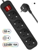 Сетевой удлинитель Defender G418 1.8м (4 розетки) черный (коробка)