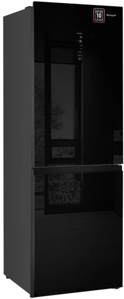 Холодильник Weissgauff WRK 185 Total NoFrost Inverter Black Glass 2-хкамерн. черный инвертер