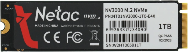 Накопитель SSD Netac PCIe 3.0 x4 1TB NT01NV3000-1T0-E4X NV3000 M.2 2280