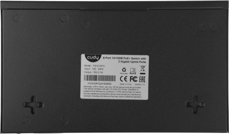 Коммутатор Cudy FS1010PG (L2) 8x100Мбит/с 2x1Гбит/с 8PoE+ 120W неуправляемый
