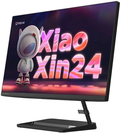 Моноблок Lenovo XiaoXin 23.8" Full HD Ryzen 5 7430U (2.3) 8Gb SSD512Gb RGr Windows 11 Pro GbitEth WiFi BT 90W клавиатура мышь Cam черный 1920x1080