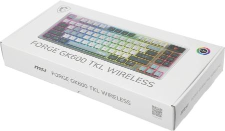Клавиатура MSI Forge GK600 механическая белый/синий USB беспроводная BT/Radio Multimedia for gamer LED (S11-43RUP01-HH9) кабель 1.8м