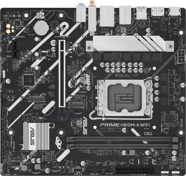 Материнская плата Asus PRIME H810M-A WIFI Soc-1851 Intel H810 2xDDR5 mATX AC`97 8ch(7.1) GbLAN RAID+HDMI+DP