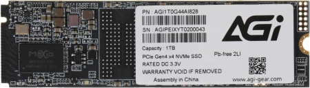 Накопитель SSD AGi PCIe 4.0 x4 1TB AGI1T0G44AI828-CB AI828 M.2 2280