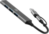 Разветвитель USB-C + USB-A Digma DHUB-4USB-AC-3.0 4порт. серебристый