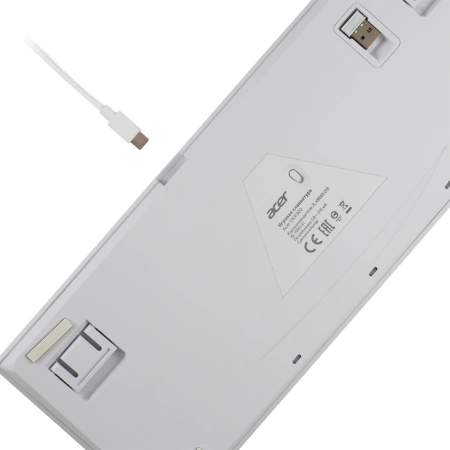 Клавиатура Acer OKR302 механическая белый USB беспроводная BT/Radio for gamer LED (ZL.KBDEE.016) кабель 1.6м