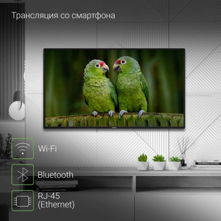 Телевизор LED Digma 40" DM-LED40SBB31 Яндекс.ТВ черный/черный FULL HD 60Hz DVB-T DVB-T2 DVB-C DVB-S DVB-S2 USB WiFi Smart TV