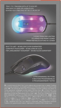 Мышь Steelseries Rival 3 Gen 2 черный оптическая 8500dpi USB 5but (62515)