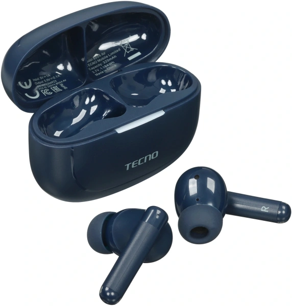 Гарнитура внутриканальные Tecno Buds 4 Air BD04 синий беспроводные bluetooth в ушной раковине (BD04 AIR MIDNIGHT BLUE)