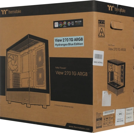 Корпус Thermaltake View 270 TG ARGB Hydrangea голубой без БП ATX 9x120mm 2x140mm 1x200mm 2xUSB3.0 audio bott PSU