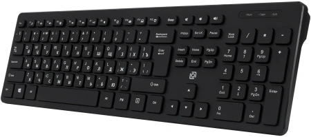 Клавиатура Оклик K733 черный USB slim Multimedia