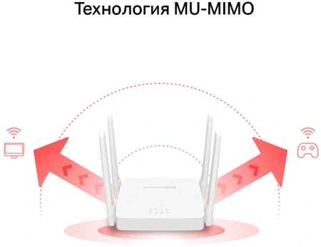 Роутер беспроводной Mercusys AC10 AC1200 10/100BASE-TX белый