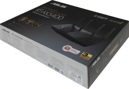 Роутер беспроводной Asus RT-AX5400 AX5400 10/100/1000BASE-TX/4G ready черный