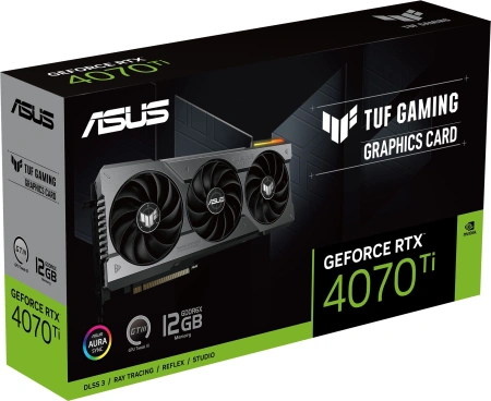 Видеокарта Asus PCI-E 4.0 TUF-RTX4070TI-12G-GAMING NVIDIA GeForce RTX 4070TI 12Gb 192bit GDDR6X 2610/21000 HDMIx2 DPx3 HDCP Ret