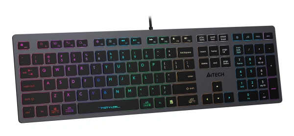 Клавиатура A4Tech FX60 серый USB slim LED (FX60 GREY / NEON) кабель 1.5м