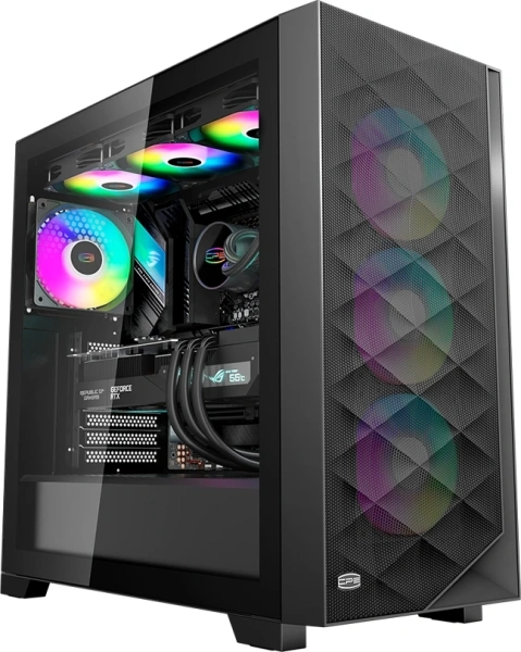 Корпус PcCooler C3D510 BK ARGB черный без БП ATX 5x120mm 5x140mm 2xUSB3.0 audio bott PSU