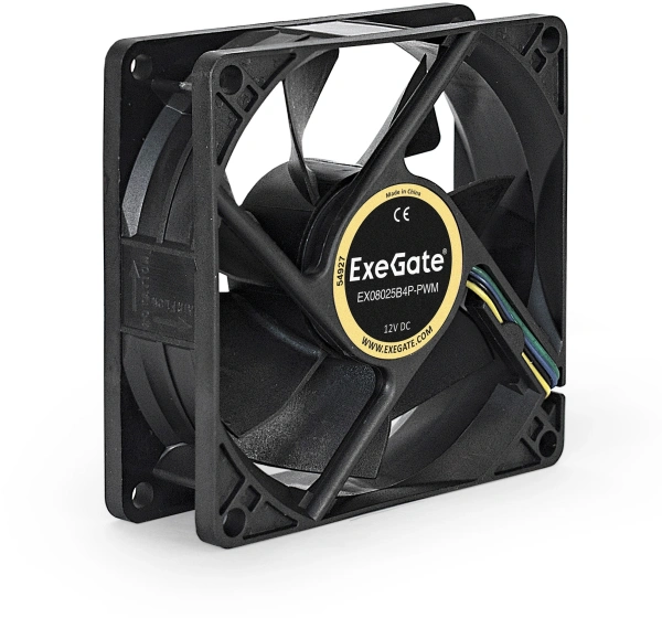 Вентилятор для корпуса Exegate EX283378RUS 80х80x25 черный 4-pin 23дБ OEM