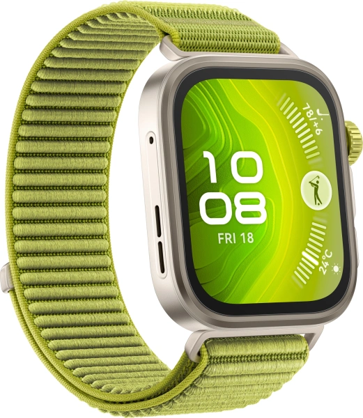Смарт-часы Huawei Watch Fit 4 Pro Seiya-B29W 1.82" AMOLED корп.серебристый рем.зеленый разм.брасл.:130-210мм (55020FAG)