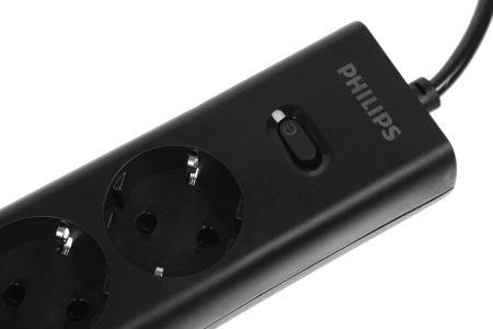 Сетевой фильтр Philips CHP8246BB/51 3м (4 розетки) черный (коробка)