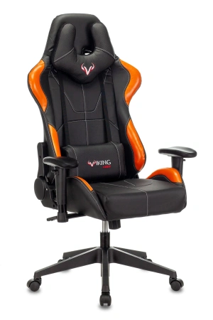 Кресло игровое Zombie VIKING 5 AERO черный/оранжевый экокожа с подголов. крестов. пластик