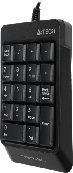 Числовой блок A4Tech FK13P черный USB slim для ноутбука (FK13P BLACK) кабель 1.5м