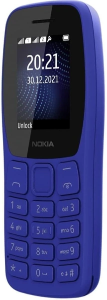 Мобильный телефон Nokia 105 DS TA-1416 синий моноблок 2Sim 1.77" 120x160 Series 30+ GSM900/1800 Protect FM