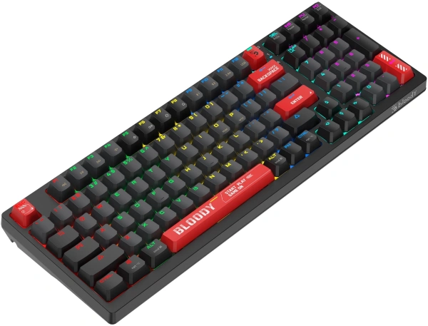 Клавиатура A4Tech WS98 механическая черный USB беспроводная BT/Radio for gamer LED