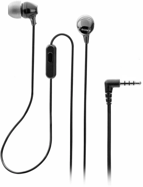 Гарнитура внутриканальные Sony MDR-EX14AP 1.2м черный проводные в ушной раковине (MDREX14AP/BZIN)