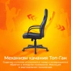 Кресло игровое Zombie RUNNER черный/синий ткань/эко.кожа крестов. пластик