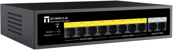 Коммутатор Netis ST110PDI-2-65 10x100Мбит/с 8PoE неуправляемый