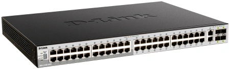 Коммутатор D-Link DGS-3130-54PS/B2A (L3) 48x1Гбит/с 2x10Гбит/с 4SFP+ 48PoE+ 370W управляемый