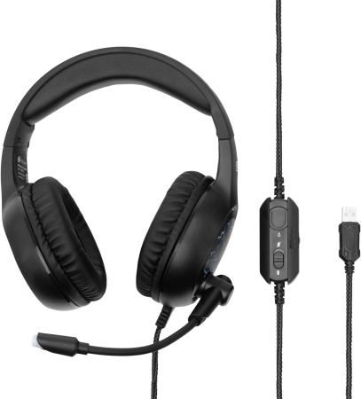 Наушники с микрофоном Оклик HS-L930G SNORTER черный 2.1м мониторные USB оголовье (1192375)