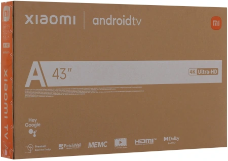 Телевизор LED Xiaomi 43" TV A 43 2026 черный 4K Ultra HD 60Hz MEMC DVB-T2 DVB-C DVB-S2 USB WiFi Smart TV
