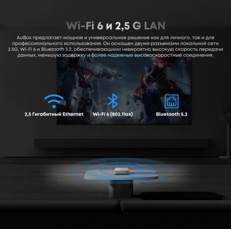 ПК Мини Chuwi AuBox Core i9 13900HK (2.6) 16Gb SSD512Gb Iris Xe Windows 11 Pro 2x2.5GbitEth WiFi BT 120W серебристый/черный