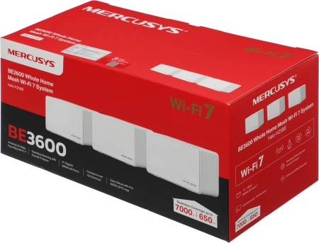 Бесшовный Mesh роутер Mercusys Halo H25BE (HALO H25BE(3-PACK)) BE3600 10/100/1000BASE-TX белый (упак.:3шт)