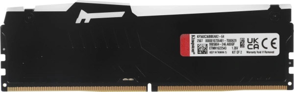 Память DDR5 2x32GB 6000MHz Kingston KF560C36BBEAK2-64 Fury Beast Black RGB RTL Gaming PC5-48000 CL36 DIMM 288-pin 1.35В kit single rank с радиатором Ret