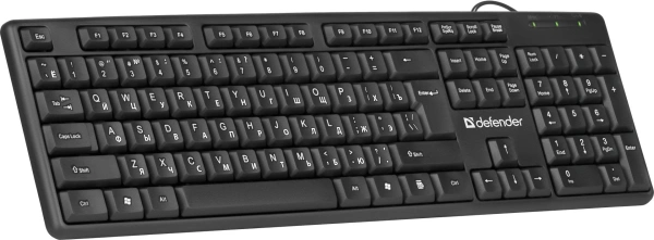 Клавиатура Defender Element HB-520 черный USB (45522) кабель 1.5м
