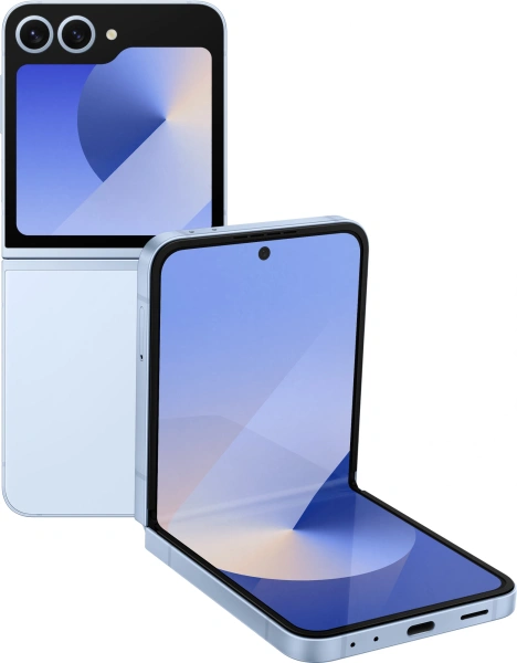 Смартфон Samsung SM-F741B Galaxy Z Flip 6 512Gb 12Gb голубой раскладной 3G 4G 1Sim 6.7" 1080x2640 Android 14 50Mpix 802.11 a/b/g/n/ac/ax NFC GPS GSM900/1800 GSM1900 Protect