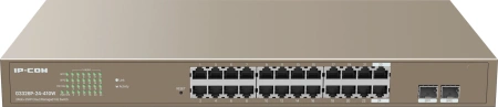 Коммутатор IP-Com G3326P-24-410W (L2) 24x1Гбит/с 2xКомбо(1000BASE-T/SFP) 2SFP 24PoE 370W управляемый