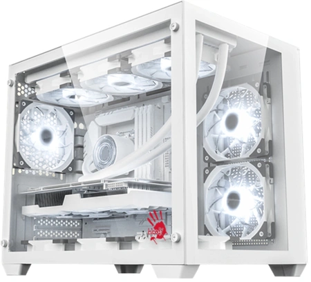 Корпус Bloody BD-CC108 белый без БП mATX 9x120mm 2xUSB3.0 audio bott PSU