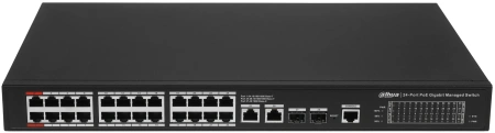 Коммутатор Dahua DH-S4228-24GT-240 (L2) 28x1Гбит/с 2SFP 24PoE 240W управляемый