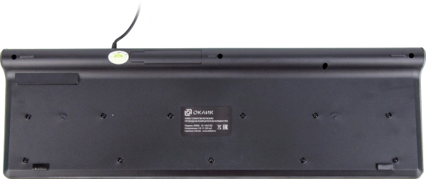 Клавиатура Оклик 490ML черный USB slim Multimedia LED