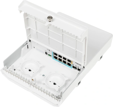 Коммутатор MikroTik netPower Lite 7R CSS610-1GI-7R-2S+OUT (L2) 8x1Гбит/с 2SFP+ 8PoE управляемый