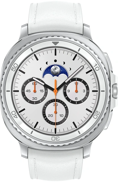 Смарт-часы Samsung Galaxy Watch 8 Classic LTE 46мм 1.34" Super AMOLED корп.серебристый рем.белый (SM-L505FZWACAU)