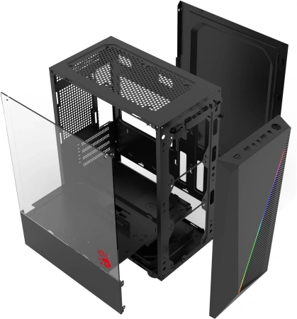 Корпус Bloody BD-CC102F черный без БП mATX 4x120mm 2xUSB2.0 1xUSB3.0 audio bott PSU